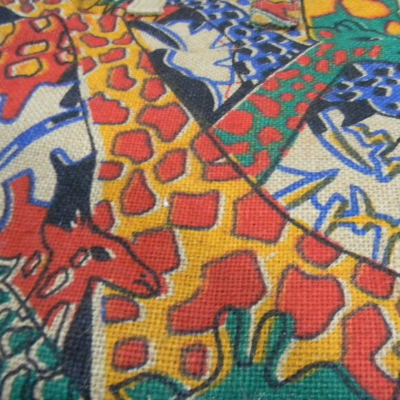 African Giraffe Print Purse w Bamboo Closure NOS Vintage Red Green Yellow - Picture 4 of 7